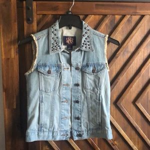 Denim Studded Vest